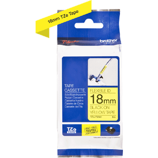 Brother TZe tape 18 mm x 8 m flexible black / yellow