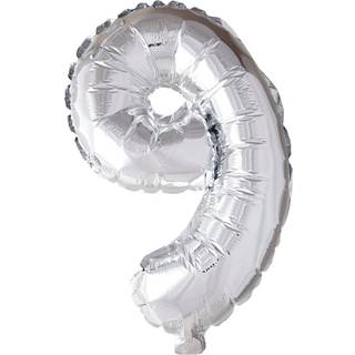 Folie Balloon tallene 0-9 i sølv 41 cm (9)