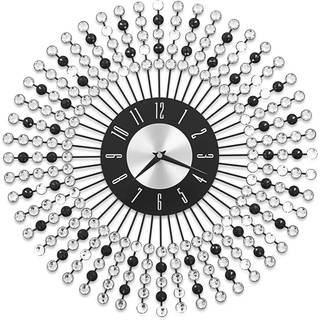 Vægur Metal Gylden - Sort / 43 cm