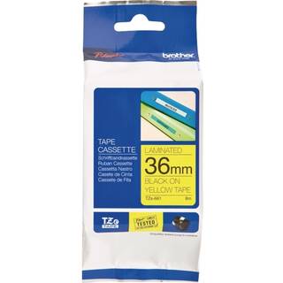 Brother TZe tape 36 mm x 8 m, Sort/Gul