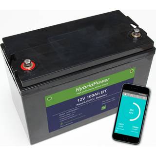 LiFePO4 batteri m/APP og BMS 12V, 100Ah (100A BMS)