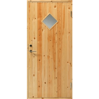Swedoor udhusdør m/glas 4/58 888x1978x92 ubh. fyr højre udadg. m/lodrette spor og rude