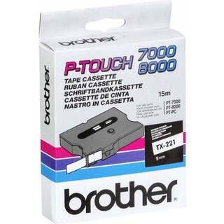 Brother Prægetape tx221 hvid/sort 9MM