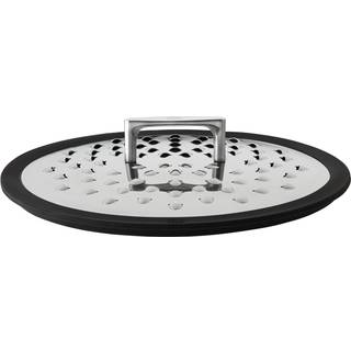 Rösle Silence Spritzschutz für 24 & 28 cm Durchmesser mit Dampfauslass-Erhebungen - Schwarz,Silber