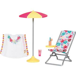 BABY Born Holiday solstol med parasol - legesæt til dukke 43 cm