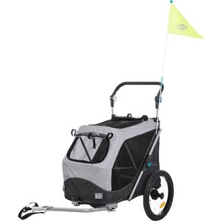 Trixie Bicycle trailer quick-fold S: 58 × 93 × 74/114 cm grey