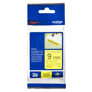 BROTHER TZe 621 Kompatibel tape 9mm, Sort tekst på Gul 8M
