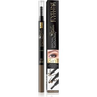 Eveline Cosmetics Brow Styler Præcis øjenbrynsblyant 3-i-1 Skygge 01 Medium Brown 1,2 g - 1,2 g
