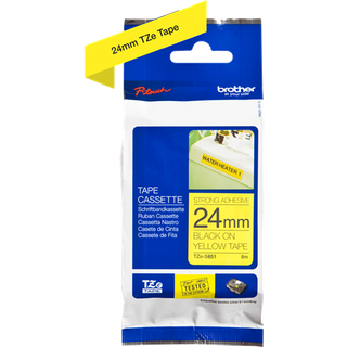 Brother TZeS tape 24mmx8m strong black/yellow TZeS651