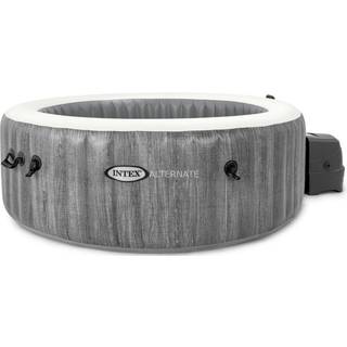 Intex PureSpa Greywood Deluxe - oppusteligt boblebad til 4 personer - med touch panel - 795 liter