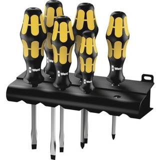 Wera 932 S/6 Skruetrækkersæt Kraftform : Skruemejslen + rack, 6 dele