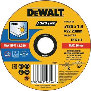 Dewalt DT43906 Skæreskive tynd skæring 125 x 1,6 mm