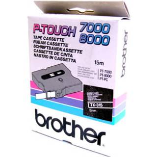 Original Brother labeltapekassette hvid/sort (TX-315) P-Touch 7000 8000 PC