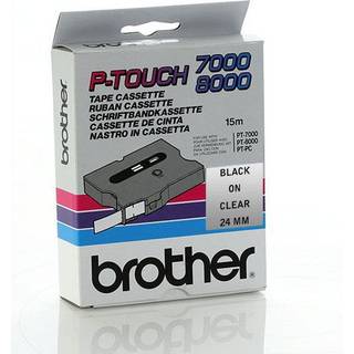 Original Brother labeltape kassette sort/transparent (TX-151) P-Touch 7000 8000 PC