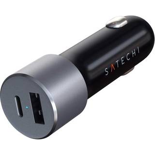 Satechi Power Delivery 72W Biloplader m. USB-A & USB-C - Space Grey