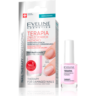 Eveline Cosmetics Nail Therapy Professional Forstærkende neglelak til skøre og skadede negle Med keratin 12 ml - 12 ml