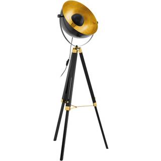 Covaleda gulvlampe med trefod, sort/guld