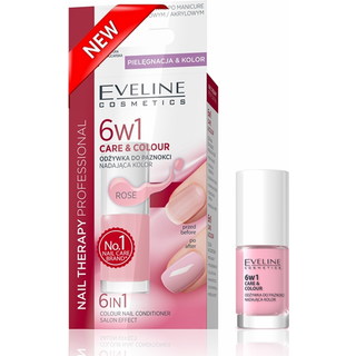 Eveline Cosmetics Nail Therapy Care & Colour Neglebalsam 6-i-1 Skygge Rose 5 ml - 5 ml
