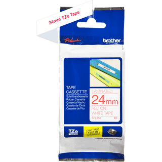 Brother TZe tape 24mmx8m red/white