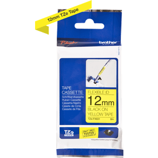Brother TZEFX FLEX tape 12mm sort/gul