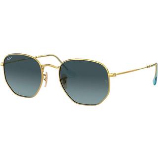Ray - Ban Unisex RB3548N HEXAGONAL 91233M Solbriller Metal Guld Blå Geometrisk Normal