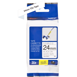 Brother TZe tape 24 mm x 8 m flexible black / white