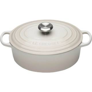 Le Creuset Signature Gryde Oval 27 Cm - Gryder Emaljeret Støbejern Meringue - 21178277164430