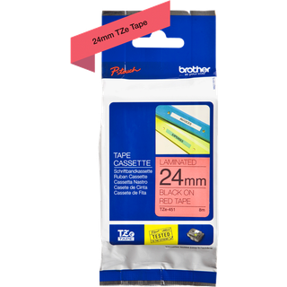 Brother Tape 24mm Tze-451 Sort/rød