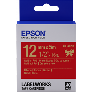 Tape/LK-4RKK Satin 12mm 5m Gold/Red