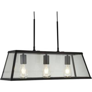 Voyager hængelampe, 3 lyskilder, sort, glas, 65 cm, E27