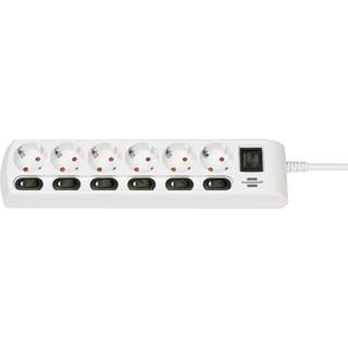 Brennenstuhl Socket Line 6-fold 2m incl. Switch