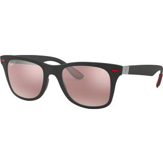 Ray - Ban Mand RB4195M SCUDERIA FERRARI COLLECTION F602H2 Solbriller Kig Sort Violet Firkantet Polariseret Spejl