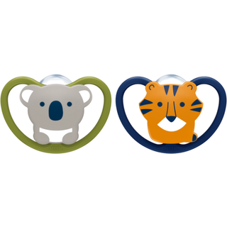 NUK Space Silicon sut - Bear/Whale-6-18 m