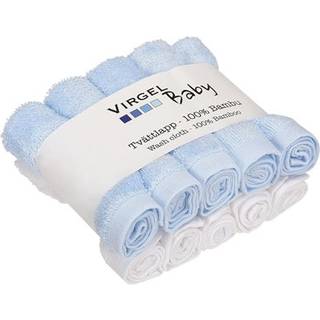 Virgel Vaskeklud Bambus 10-Pak, Lyserød/Hvid