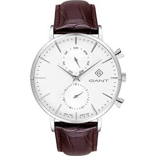 Gant Park Hill Quartz White Chronograph Dial Brown Leather Strap Men's Watch G121001