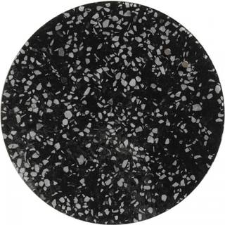 Cirkel 35 cm. Sort med hvid Terrazzo Magnetisk glastavle
