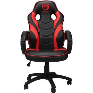 Sinox gamingstol i sort med røde syninger til øvede