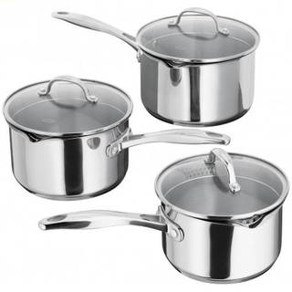 Stellar Stellar Silver Stellar 7000 Three Piece Draining Saucepan Set