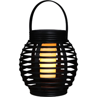 LED Solcelle Flamme Fakkel Bordlampe, IP44 i Sort