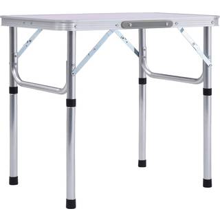foldbart campingbord 60x45 cm aluminium hvid