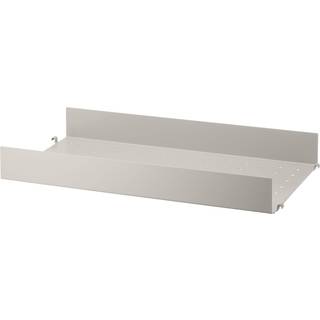String - Metalhyldeplade 58x30cm hög kant beige - Beige - Metal