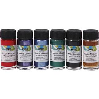 Magic Marble Marmorierfarben Set Metallic 6x20ml - Mehrfarbig