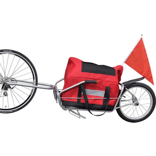 ethjulet cykelanhænger med opbevaringstaske