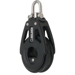 Enkeltblok med sjækkel Seldén BBB 60 Heavy Duty, fast/roterende, kuglelejet, passer liner Ø6 - 10 mm