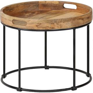 Sofabord Massivt Mangotræ Og Stål 50 X 40 Cm