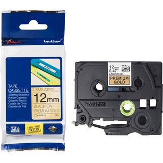 Brother TZe tape 12mm x 8m sort/guld
