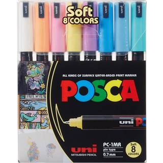 POSCA marker sæt Soft farver, PC-1MR 8 ass.