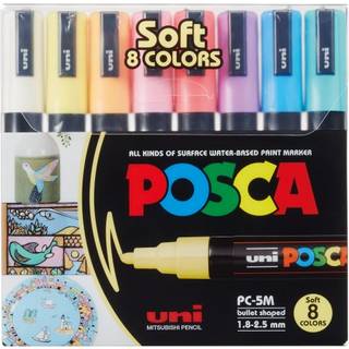 POSCA marker sæt Soft farver, PC-5M 8 ass.
