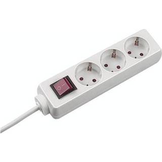 BACHMANN SELLY 3-stikdåse CEE7/3, hvid, 3 m kabel og Schukostik