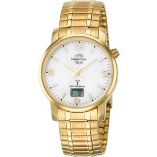 Master Time MTGA-10312-12M Herren-Funkuhr Basic mit Zugband Goldfarben